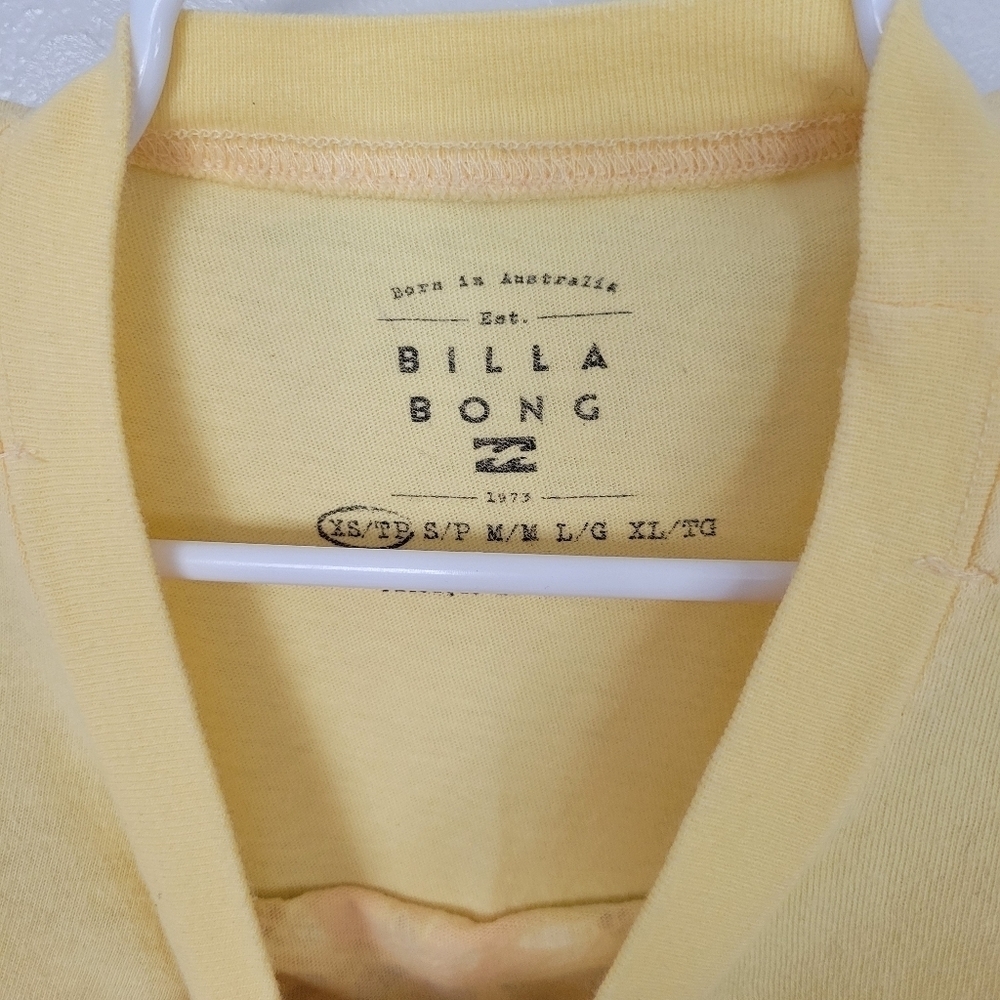 Billabong Little Girls XS Yellow Short Sleeve T-shirt Graphic Tee Sunset Flowers - Picture 3 of 4